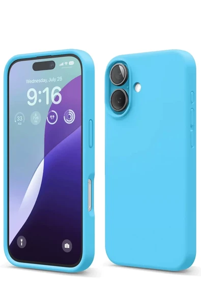 Newface Apple iPhone 16 Kılıf Nano içi Kadife Silikon - Mavi ürün görseli 1