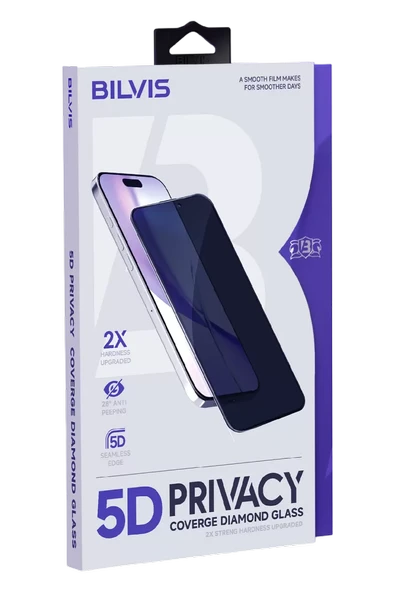 Newface Apple iPhone 15 Pro Max 5D Privacy Diamond Hayalet Cam Ekran Koruyucu ürün görseli 1