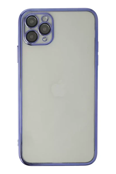 Newface Apple iPhone 11 Pro Max Kılıf Razer Lensli Silikon - Mor ürün görseli 1
