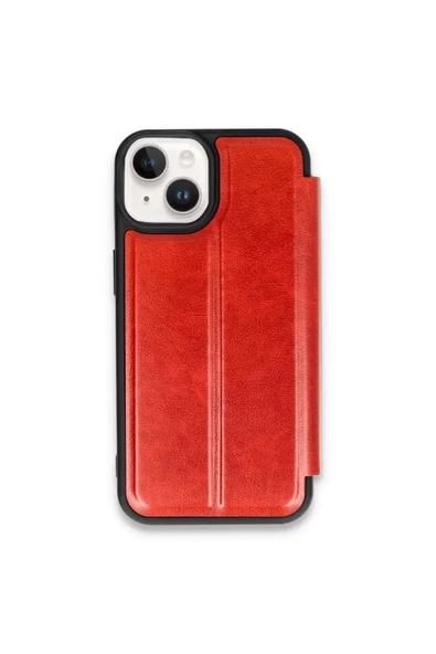 Newface Apple iPhone 15 Kılıf Flip Cover - Kırmızı ürün görseli 1