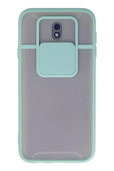 Newface Samsung Galaxy J7 Pro / J730 Kılıf Palm Buzlu Kamera Sürgülü Silikon - Turkuaz ürün görseli 1