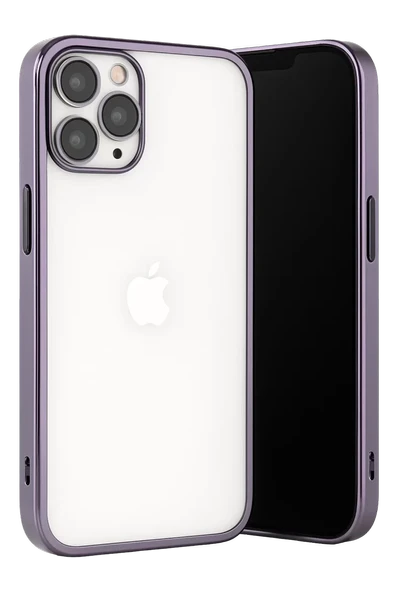 Newface Apple iPhone 13 Pro Max Kılıf Razer Lensli Silikon - Mor ürün görseli 1