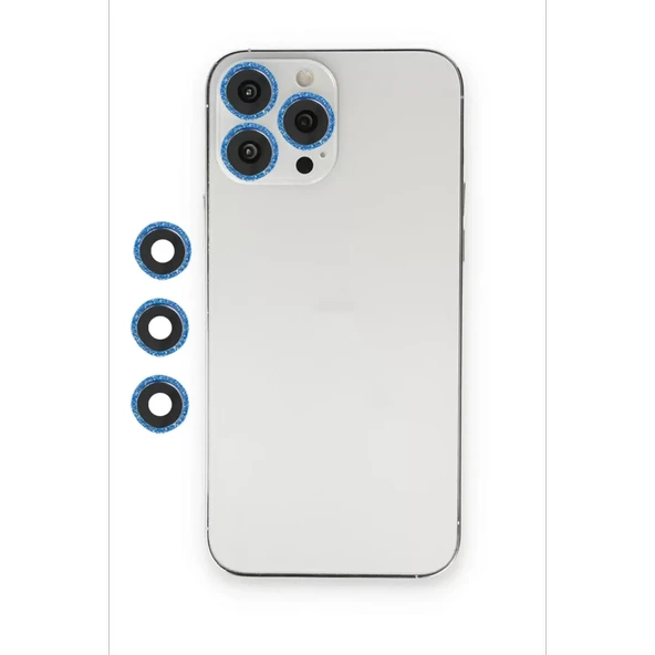Newface Apple iPhone 12 Pro Shine Kamera Lens - Mavi - Resim 2