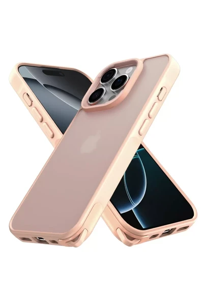 Newface Apple iPhone 16 Pro Kılıf Elegant Kapak - Pudra ürün görseli 1