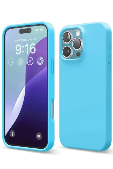Newface Apple iPhone 16 Pro Max Kılıf Nano içi Kadife Silikon - Mavi ürün görseli 1