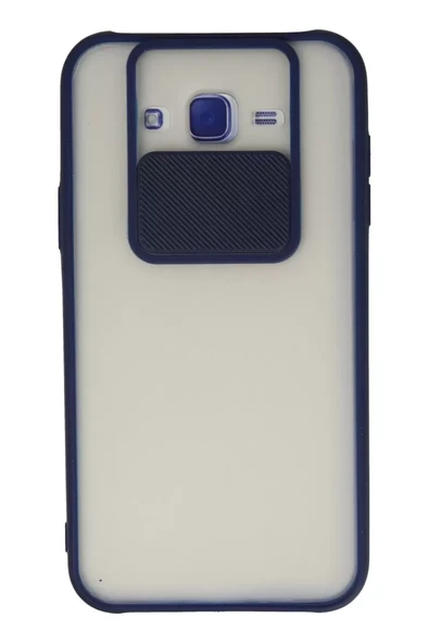 Newface Samsung Galaxy J7 Kılıf Palm Buzlu Kamera Sürgülü Silikon - Lacivert ürün görseli 1