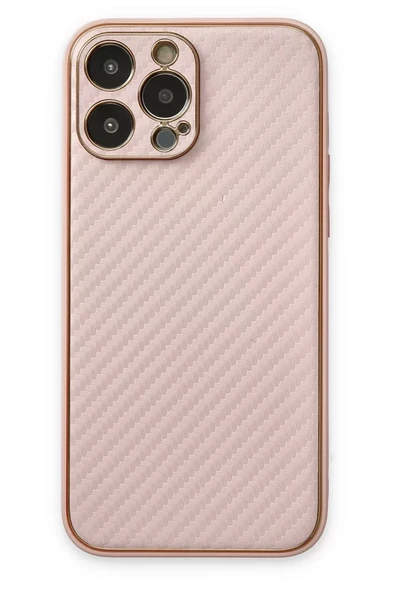 Newface Apple iPhone 13 Pro Kılıf Coco Karbon Silikon - Pembe ürün görseli 1