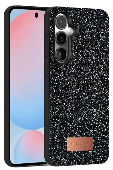Onegif Samsung Galaxy S24 FE Bright Simli Kapak - Siyah ürün görseli 1