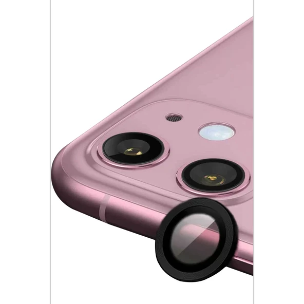 Newface Apple iPhone 11 Raze Metal Kamera Lens - Siyah - Resim 3