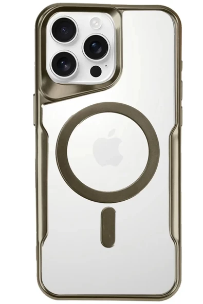 Newface Apple iPhone 16 Pro Max Kılıf Boyi Magsafe Silikon Kapak - Çöl Titanyum ürün görseli 1