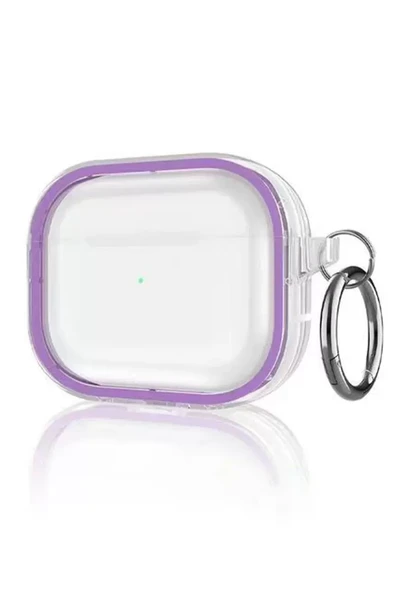 Movenchy Apple Airpods Pro 2 (2.nesil) Shiny Şeffaf Kılıf - Mor ürün görseli 1