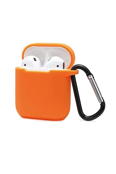 Newface Apple Airpods 2 (2.nesil) Sert Silikon Kılıf - Turuncu ürün görseli 1