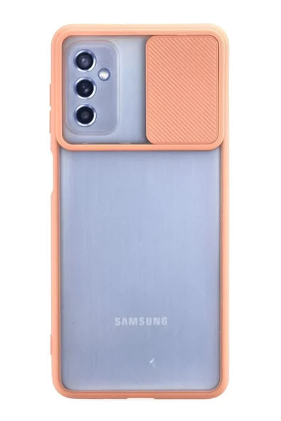 Newface Samsung Galaxy M52 5G Kılıf Palm Buzlu Kamera Sürgülü Silikon - Pembe ürün görseli 1