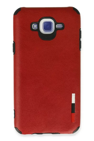 Newface Samsung Galaxy J7 Kılıf Loop Deri Silikon - Kırmızı ürün görseli 1