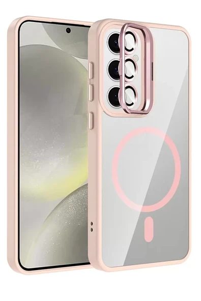 Joko Samsung Galaxy S24 FE Remim Lensli Magsafe Standlı Kapak - Pembe ürün görseli 1