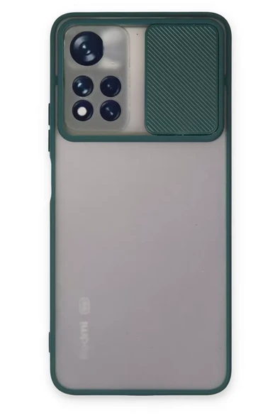 Newface Xiaomi Redmi Note 11T Kılıf Palm Buzlu Kamera Sürgülü Silikon - Yeşil ürün görseli 1