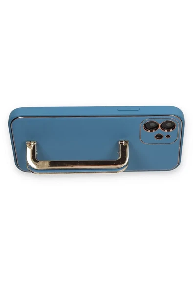 Newface Apple iPhone 12 Kılıf Coco Elit Kapak - Mavi - Resim 3