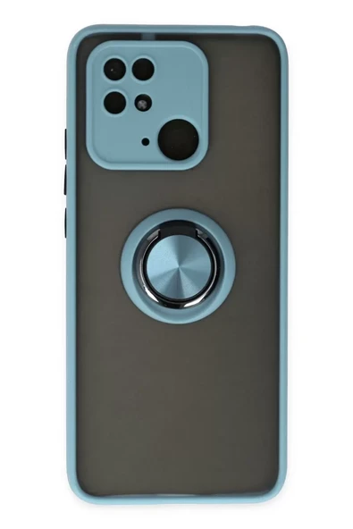 Newface Xiaomi Redmi 10C Kılıf Montreal Yüzüklü Silikon Kapak - Buz Mavi ürün görseli 1