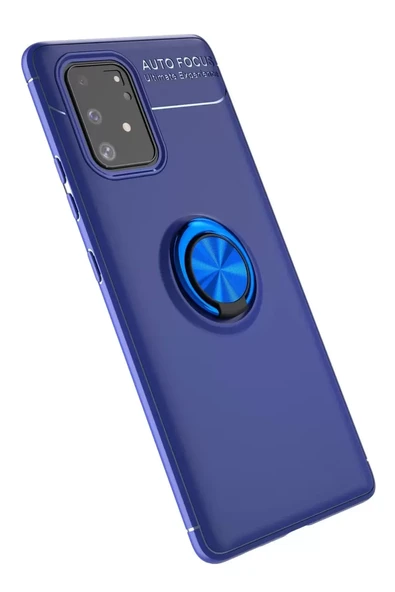 Newface Samsung Galaxy A91 / S10 Lite Kılıf Range Yüzüklü Silikon - Mavi ürün görseli 1