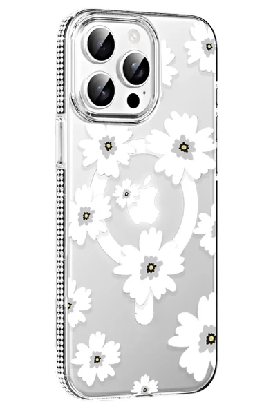 Joko Apple iPhone 14 Pro Max Floral Magsafe Kapak - Beyaz ürün görseli 1