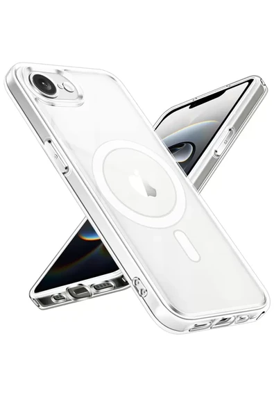 Newface Apple iPhone 16E Kılıf Magneticsafe Şeffaf Silikon - Şeffaf ürün görseli 1