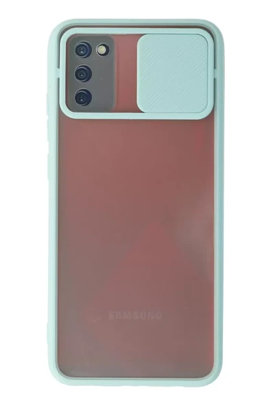 Newface Samsung Galaxy A03S Kılıf Palm Buzlu Kamera Sürgülü Silikon - Turkuaz ürün görseli 1
