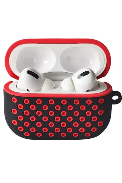 Newface Apple Airpods Pro 2 (2.nesil) Spor Delikli Kılıf - Siyah-Kırmızı ürün görseli 1