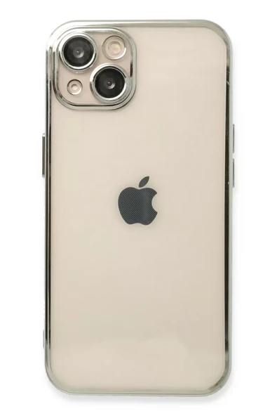 Newface Apple iPhone 14 Plus Kılıf Razer Lensli Silikon - Gümüş ürün görseli 1