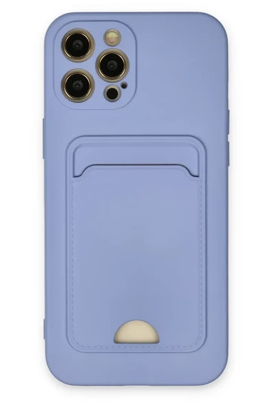 Newface Apple iPhone 12 Pro Max Kılıf Kelvin Kartvizitli Silikon - Lila ürün görseli 1