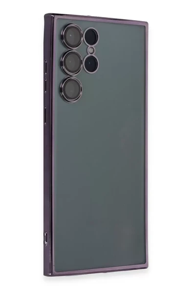 Newface Samsung Galaxy S22 Ultra Kılıf Razer Lensli Silikon - Mor ürün görseli 1