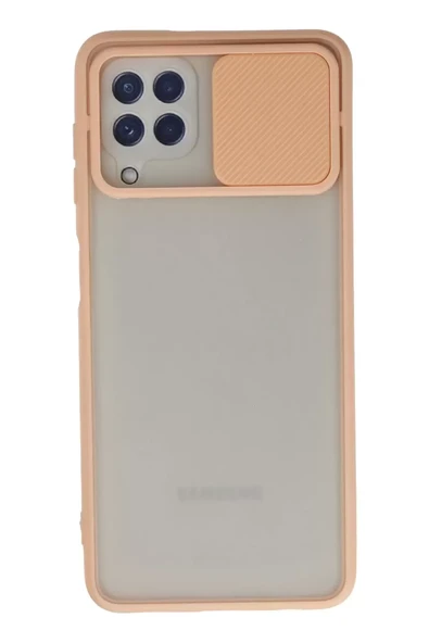 Newface Samsung Galaxy A22 Kılıf Palm Buzlu Kamera Sürgülü Silikon - Pembe ürün görseli 1