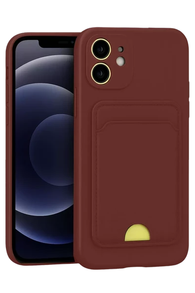 Newface Apple iPhone 11 Kılıf Kelvin Kartvizitli Silikon - Bordo ürün görseli 1