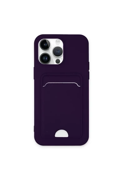 Newface Apple iPhone 14 Pro Max Kılıf Kelvin Kartvizitli Silikon - Derin Mor ürün görseli 1