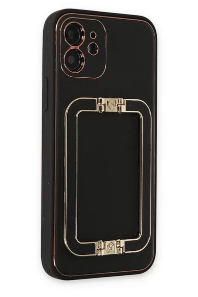 Newface Apple iPhone 12 Kılıf Coco Elit Kapak - Siyah - Resim 2