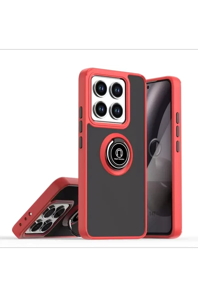 Newface Xiaomi Mi 14T Pro Kılıf Montreal Yüzüklü Silikon Kapak - Kırmızı ürün görseli 1