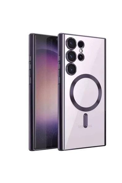 Newface Samsung Galaxy S23 Ultra Kılıf Kross Magneticsafe Kapak - Mor ürün görseli 1