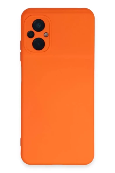 Newface Xiaomi Poco M5 Kılıf Nano içi Kadife Silikon - Turuncu ürün görseli 1