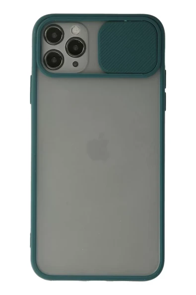 Newface Apple iPhone 11 Pro Kılıf Palm Buzlu Kamera Sürgülü Silikon - Yeşil ürün görseli 1