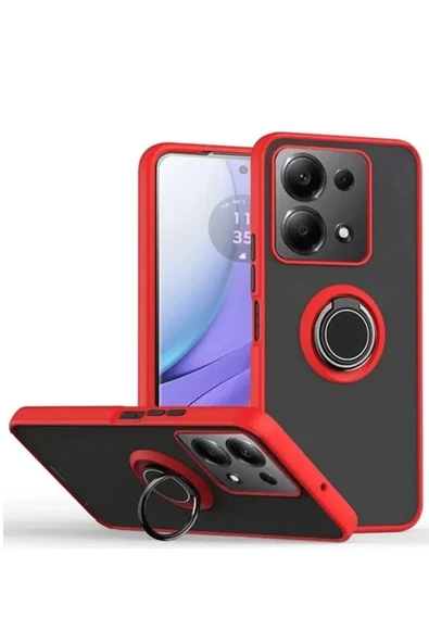 Newface Xiaomi Redmi Note 13 Pro 4G Montreal Yüzüklü Silikon Kapak - Kırmızı ürün görseli 1