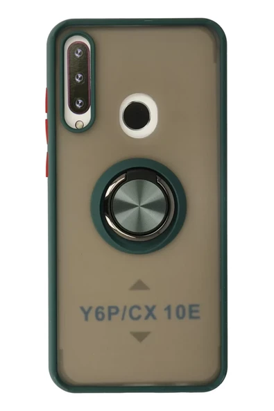 Newface Huawei Y6P Kılıf Montreal Yüzüklü Silikon Kapak - Yeşil ürün görseli 1
