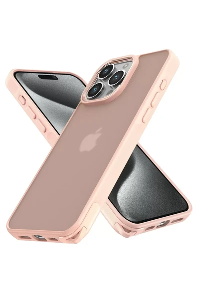 Newface Apple iPhone 15 Pro Kılıf Elegant Kapak - Pudra ürün görseli 1
