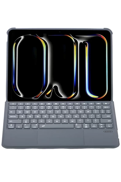 Newface Apple T5510D iPad Pro 13 (2024) Kılıf Palermo Ledli Klavyeli Standlı Tablet Kılıfı - Siyah ürün görseli 1