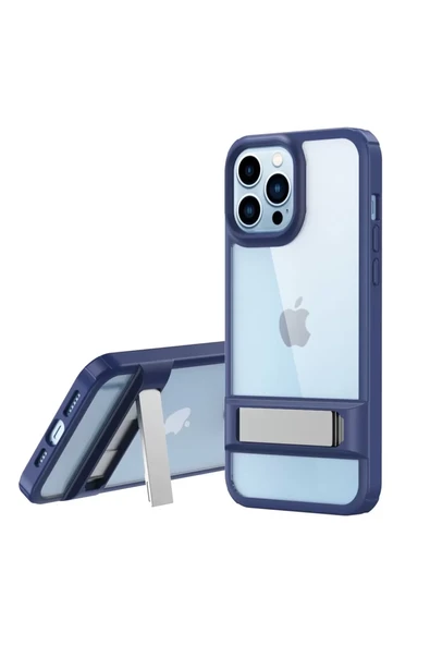 Newface Apple iPhone 13 Pro Kılıf Rolet Stand Kapak - Lacivert ürün görseli 1