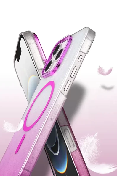 Newface Apple iPhone 16 Pro Max Glossy Magsafe Kapak - Mavi - Resim 3
