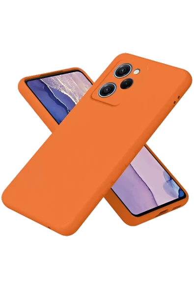Newface Xiaomi Poco X5 Pro 5G Nano içi Kadife Silikon - Turuncu ürün görseli 1