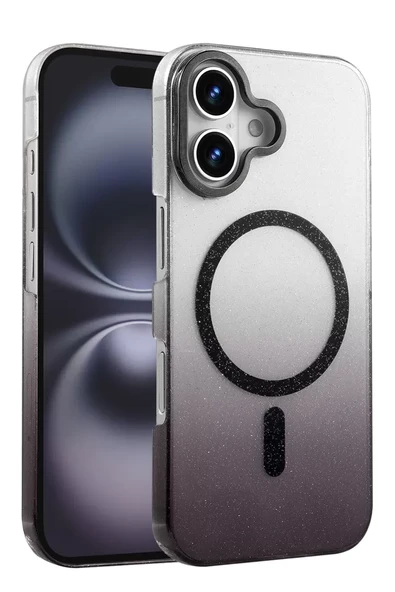 Newface Apple iPhone 16 Plus Glossy Magsafe Kapak - Siyah ürün görseli 1