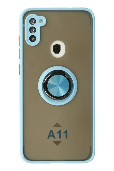 Newface Samsung Galaxy A11 Kılıf Montreal Yüzüklü Silikon Kapak - Buz Mavi ürün görseli 1