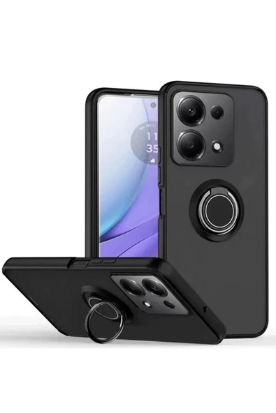 Newface Xiaomi Redmi Note 13 Pro 4G Montreal Yüzüklü Silikon Kapak - Siyah ürün görseli 1
