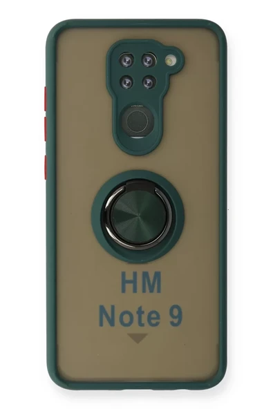Newface Xiaomi Redmi Note 9 Kılıf Montreal Yüzüklü Silikon Kapak - Yeşil ürün görseli 1
