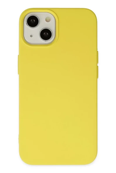 Newface Apple iPhone 14 Kılıf Nano içi Kadife Silikon - Sarı ürün görseli 1